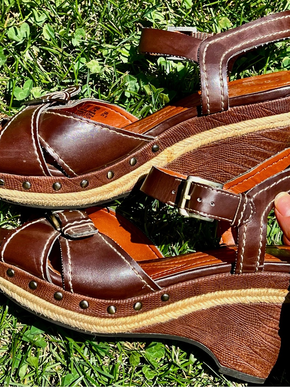 Naturalizer Espadrilles Wedge Heels Sandal 70s boho retro disco Adjustable 7.5